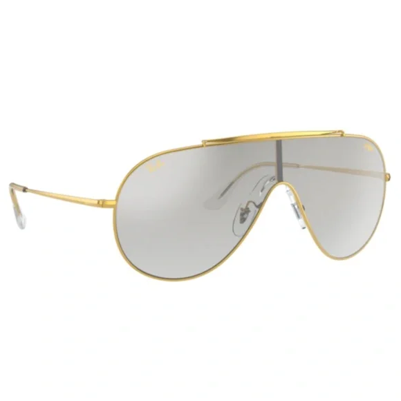RAY-BAN WINGS RB3597 Aviator Shield Silver-Mirror/Gold (NEW) RARE $250 MSRP - Picture 4 of 6